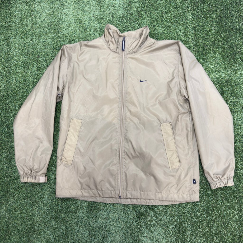 Vintage Nike Tan Zip Up Windbreaker Jacket, L - Banana Stand