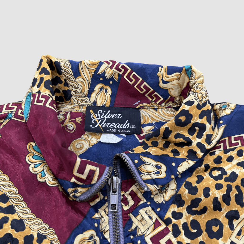 Vintage Patterned Windbreaker, Made in USA - Banana Stand