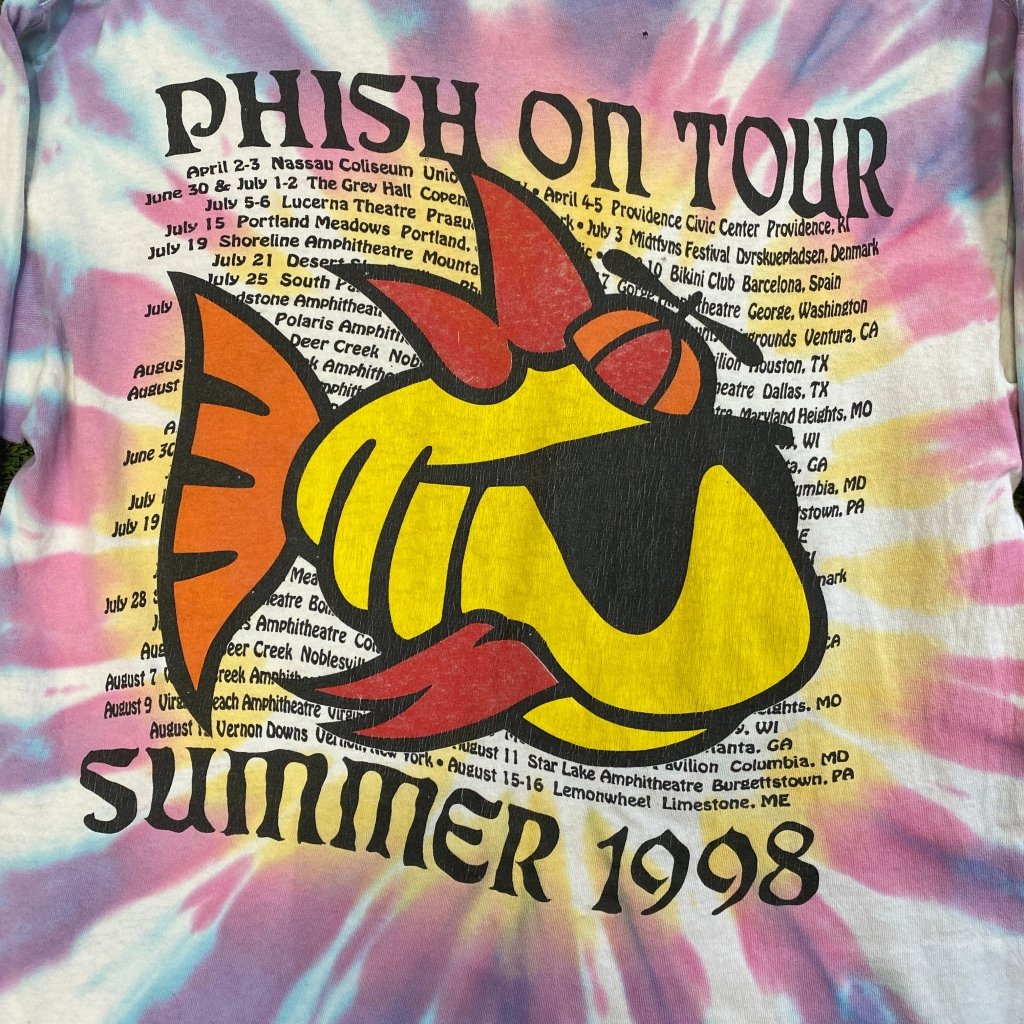 Vintage Phish Summer 1998 Tie Dye Tour Shirt, L - Banana Stand