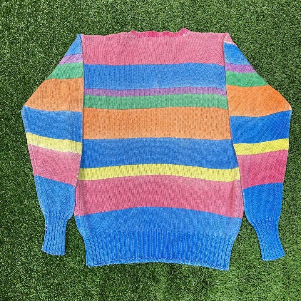 Vintage Polo by Ralph Lauren Ice Cream 90's Striped Sweater, L - Banana Stand