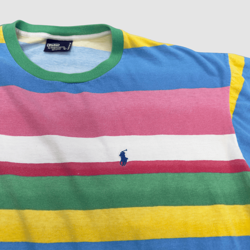 Vintage Polo by Ralph Lauren Ice Cream Striped Short Sleeve Shirt, 90’s, Made in USA, L - Banana Stand