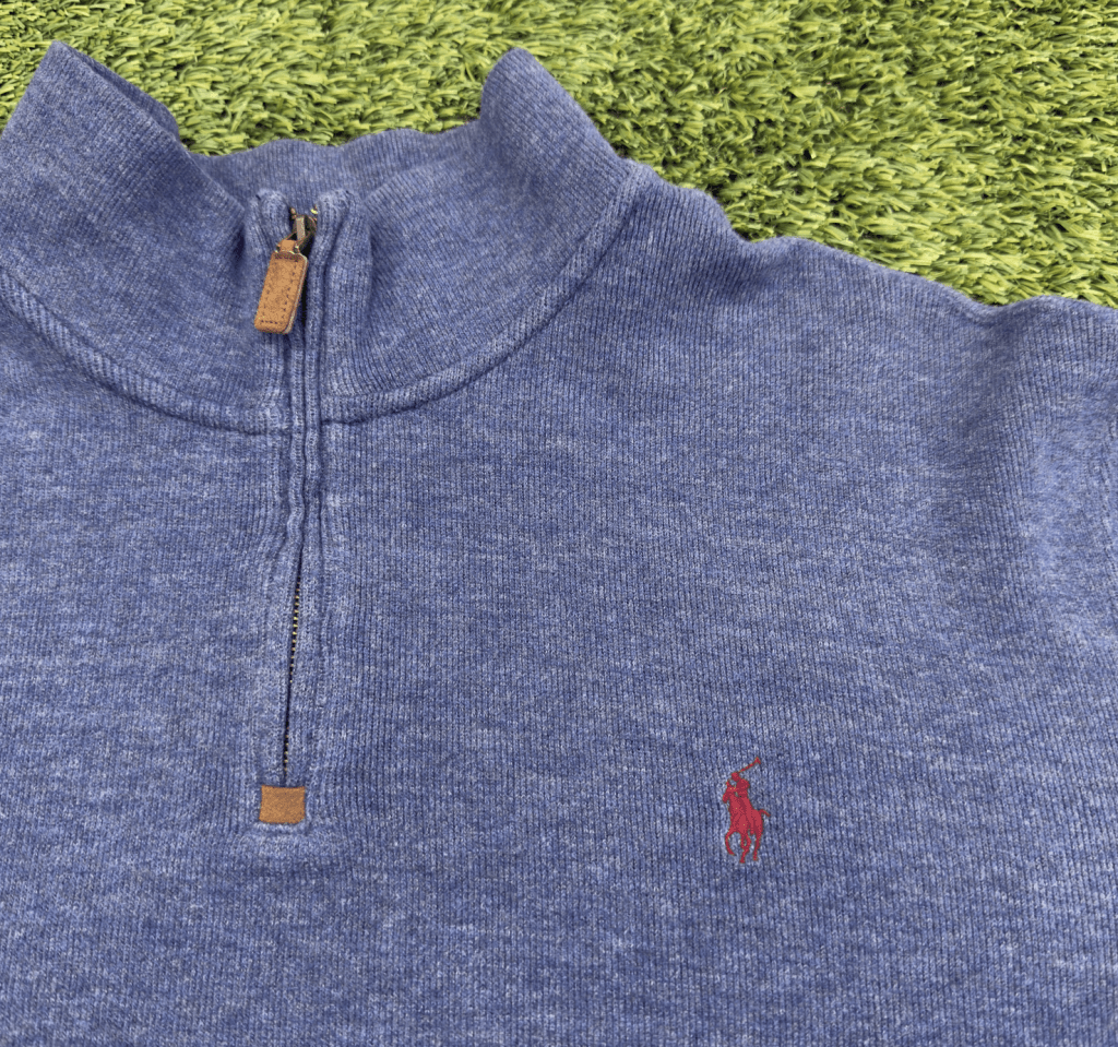 Vintage Polo Ralph Lauren Blue Quarter Zip, XXL - Banana Stand