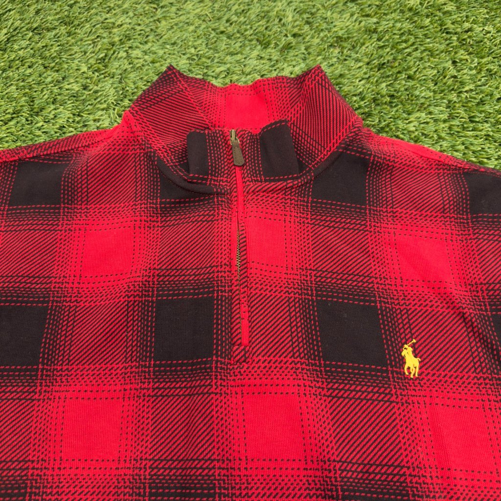 Vintage Polo Ralph Lauren Buffalo Plaid Quarter Zip, 3XL - Banana Stand
