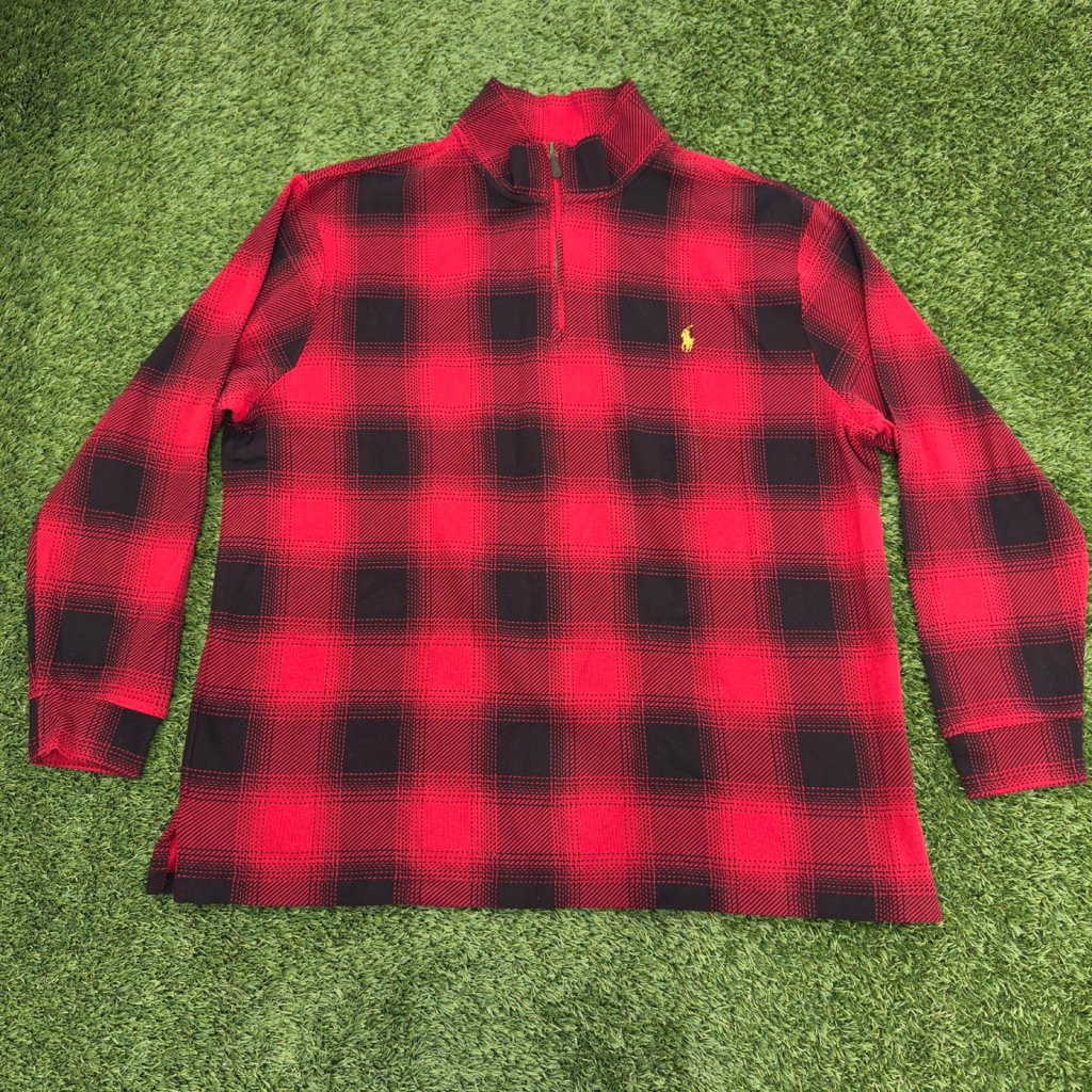 Vintage Polo Ralph Lauren Buffalo Plaid Quarter Zip, 3XL - Banana Stand