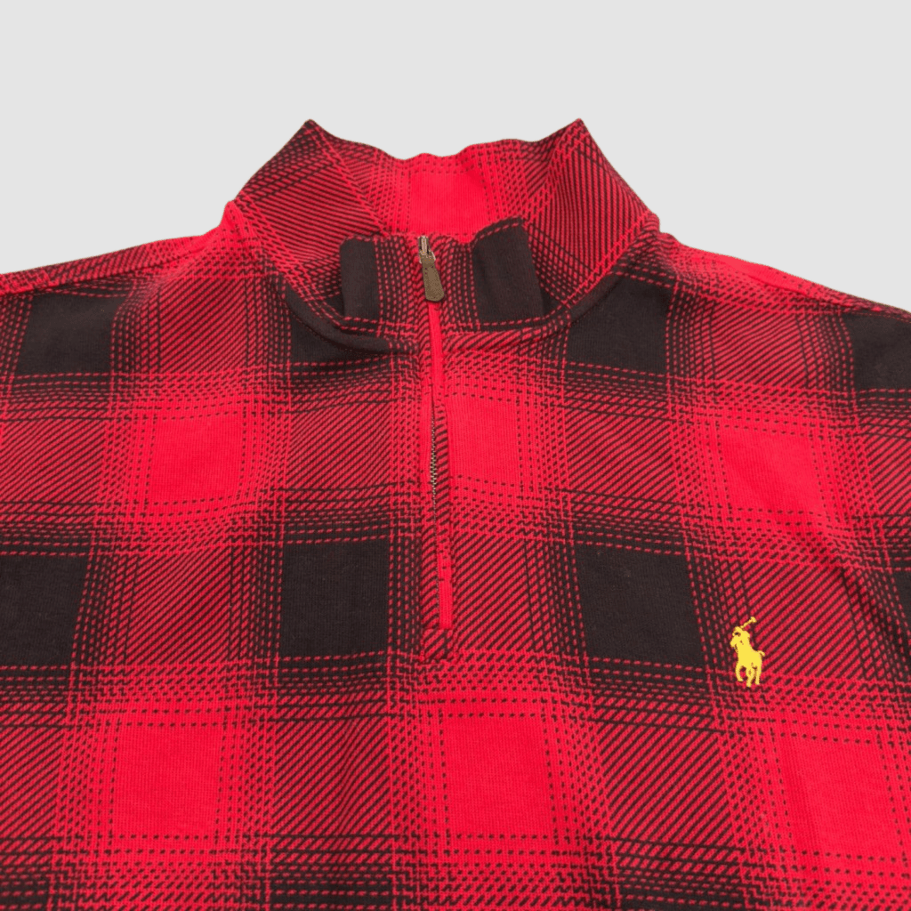 Vintage Polo Ralph Lauren Buffalo Plaid Quarter Zip, 3XL - Banana Stand