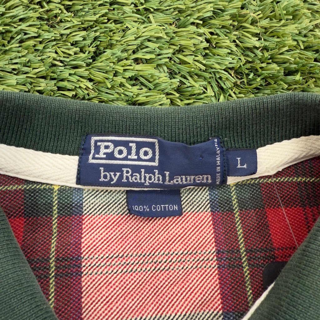 Vintage Polo Ralph Lauren Cream Plaid Long Sleeve, L - Banana Stand