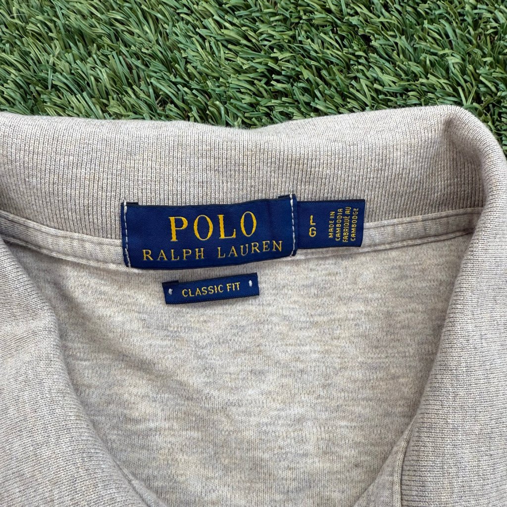 Vintage Polo Ralph Lauren Long Sleeve Polo Shirt, Tan, L - Banana Stand