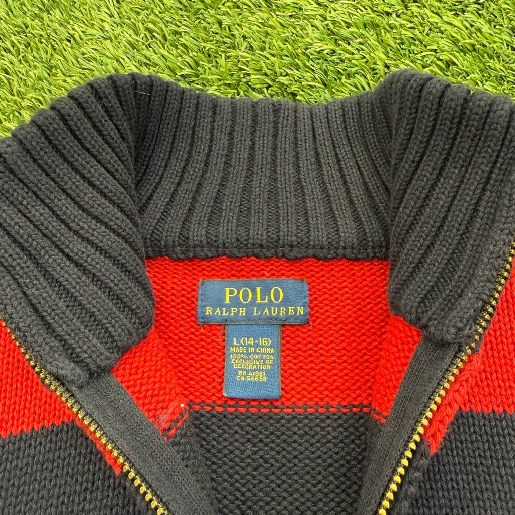 Vintage Polo Ralph Lauren Quarter Zip Stripe Sweater, XS - Banana Stand