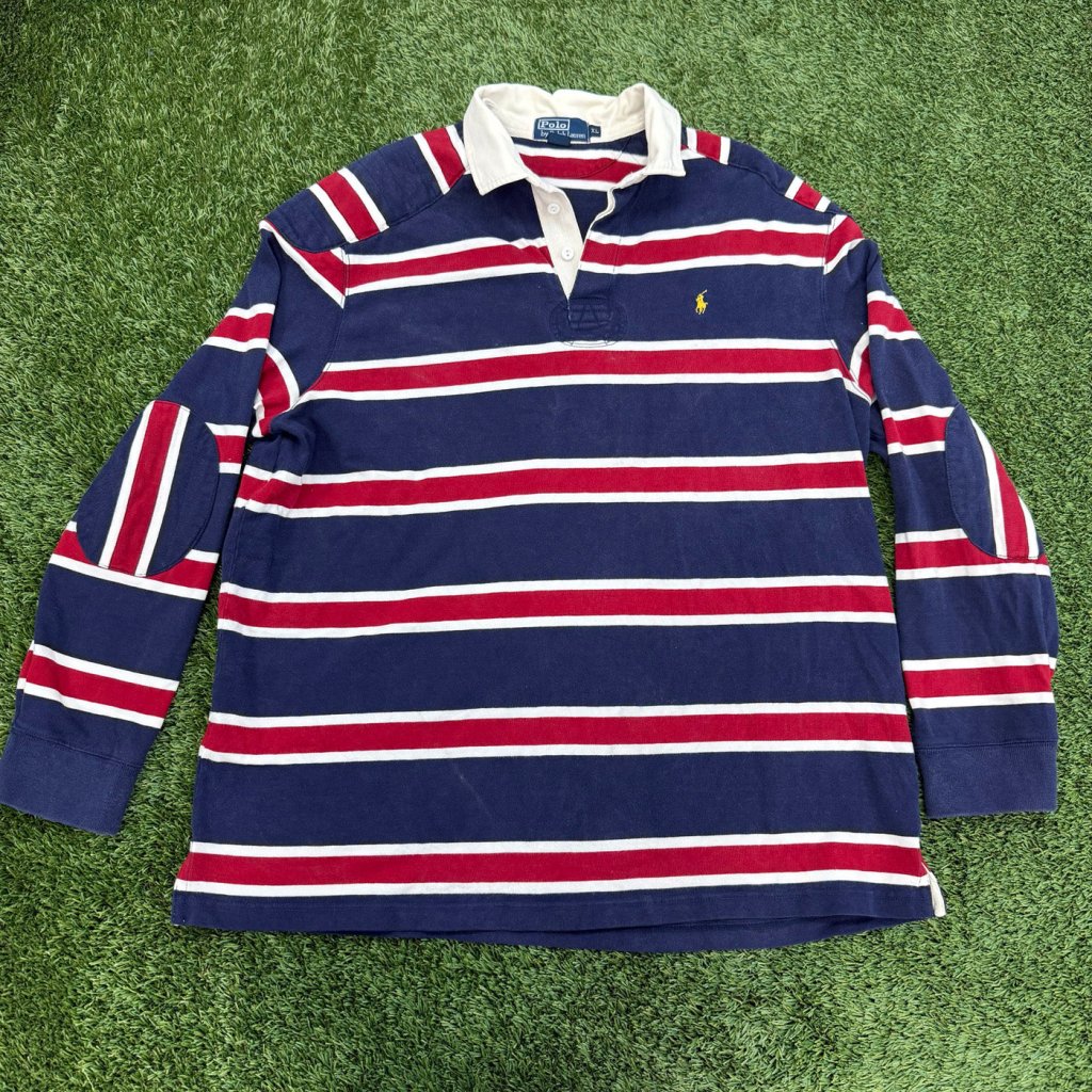 Vintage Polo Ralph Lauren Striped Rugby Shirt, XL - Banana Stand
