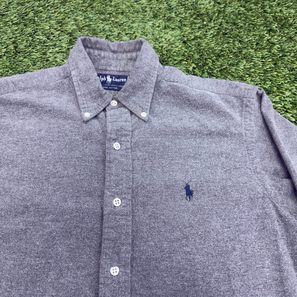 Vintage Ralph Lauren Gray Button Down, M - Banana Stand