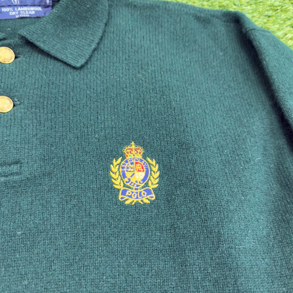 Vintage Ralph Lauren Lambswool Collared Sweater, M - Banana Stand