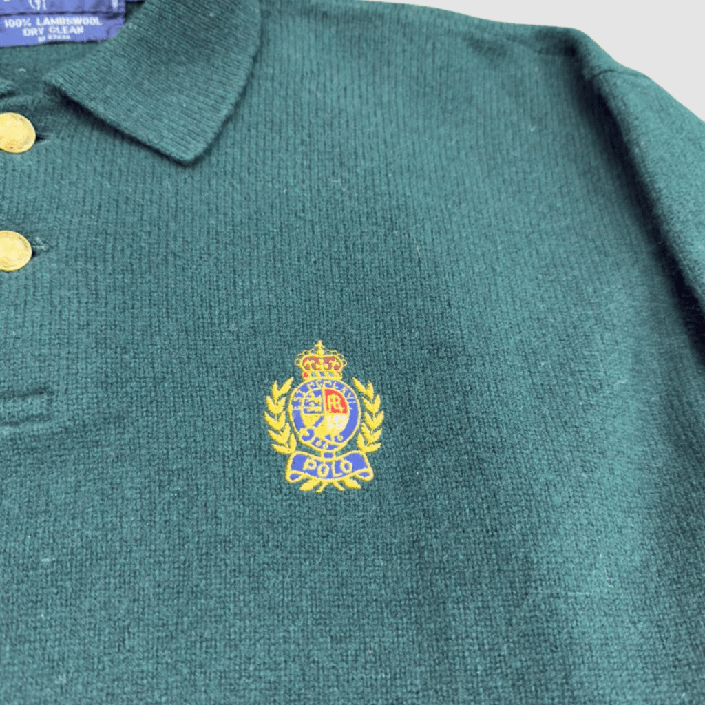 Vintage Ralph Lauren Lambswool Collared Sweater, M - Banana Stand