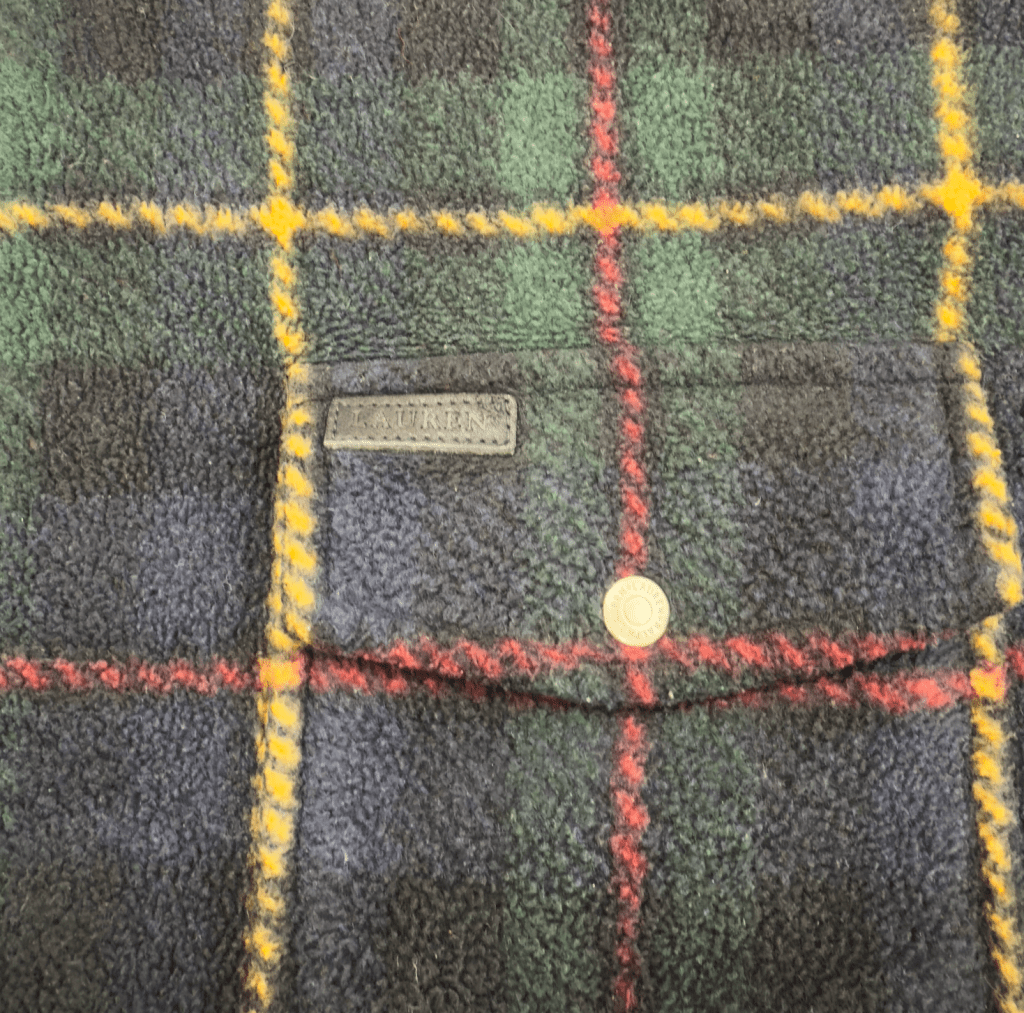 Vintage Ralph Lauren Navy Plaid Zip Up, L - Banana Stand