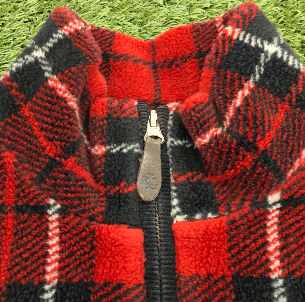 Vintage Ralph Lauren Plaid Quarter Zip, XL - Banana Stand