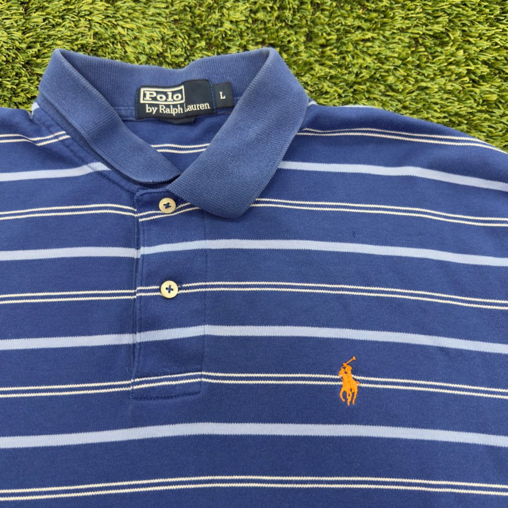 Vintage Ralph Lauren Polo, Blue Stripes L - Banana Stand