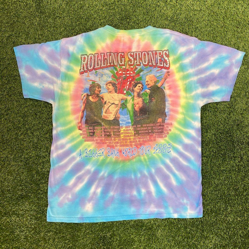 Vintage Rolling Stones Tie Dye ' A Bigger Bang 05/06' Tour, XL - Banana Stand