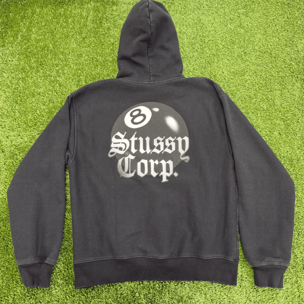 Vintage Stussy 8 Ball Hoodie, Black, L - Banana Stand