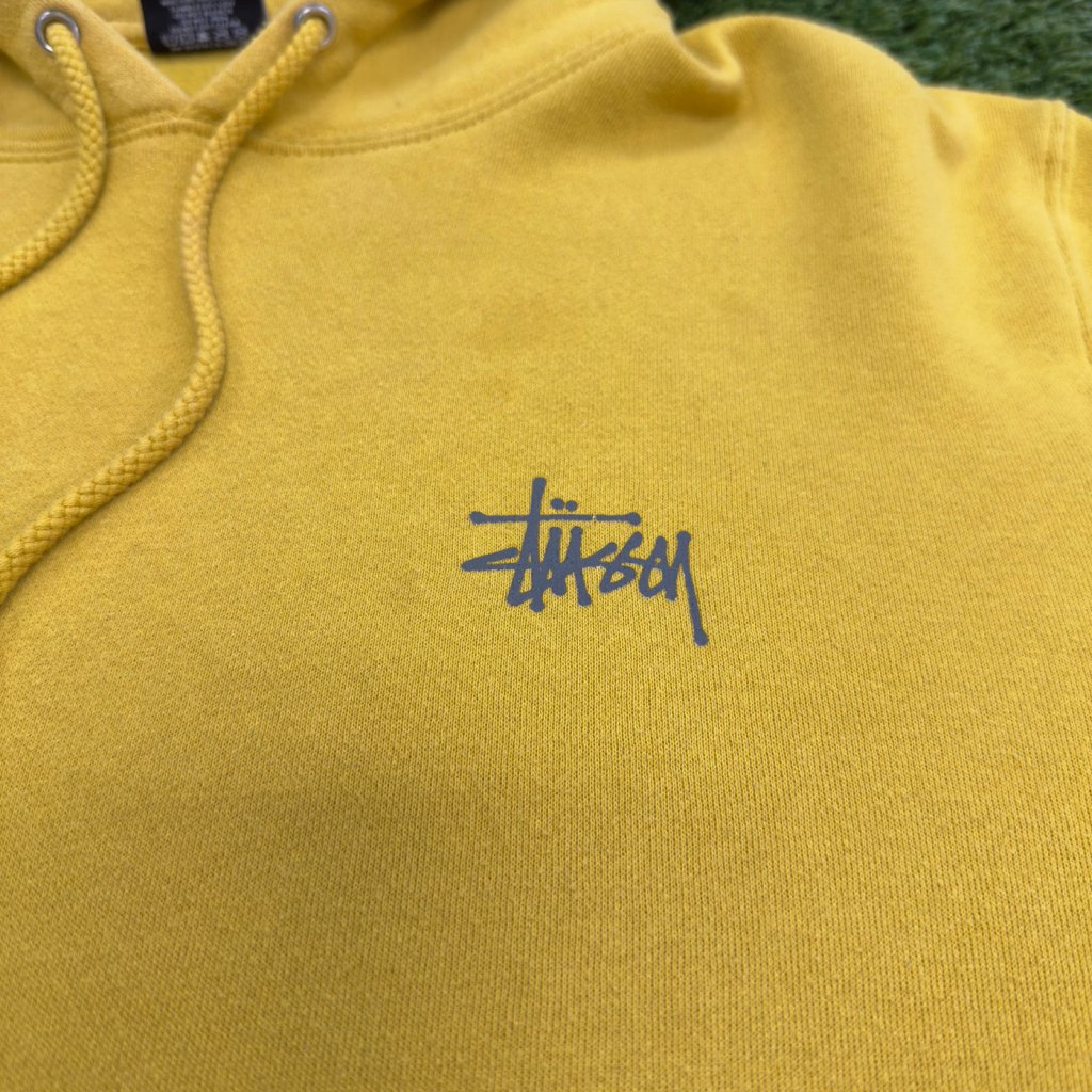 Vintage Stussy Hoodie, Made in USA, Yellow XL - Banana Stand