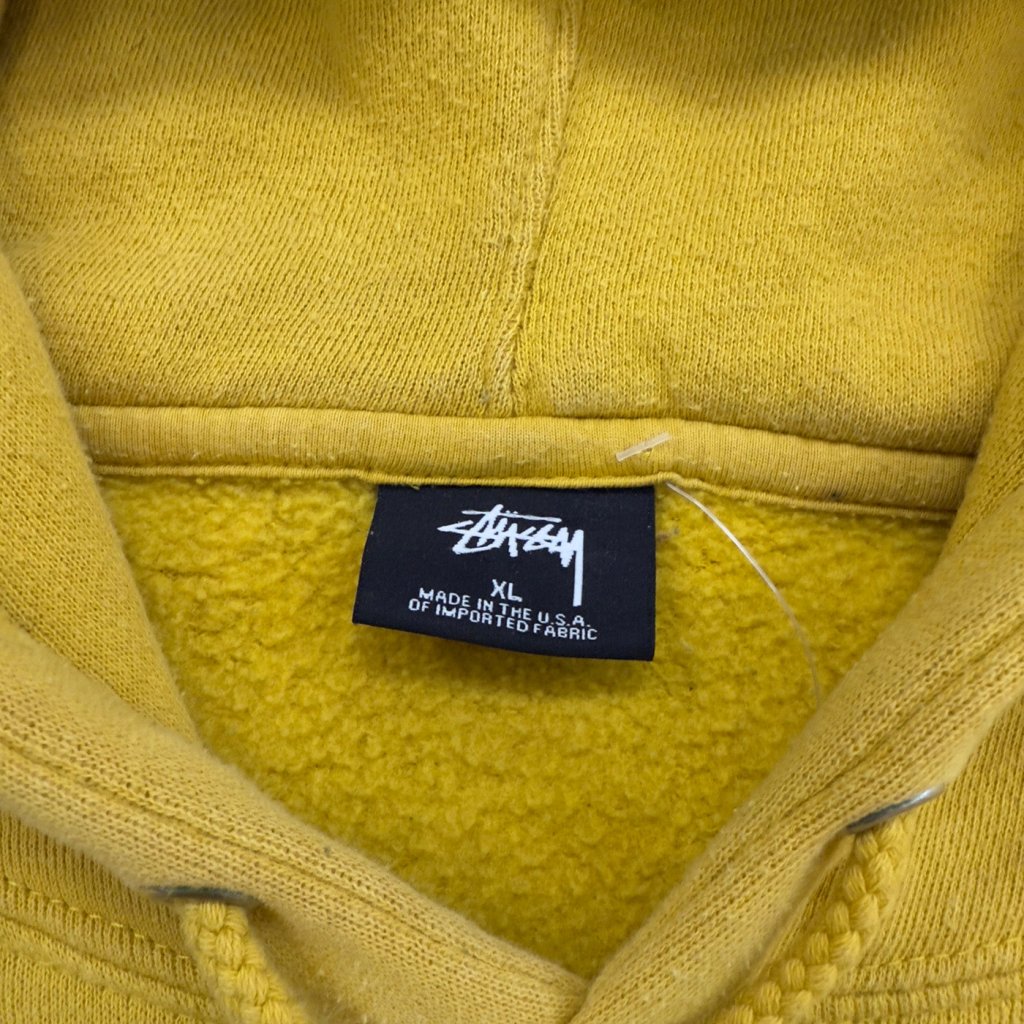 Vintage Stussy Hoodie, Made in USA, Yellow XL - Banana Stand