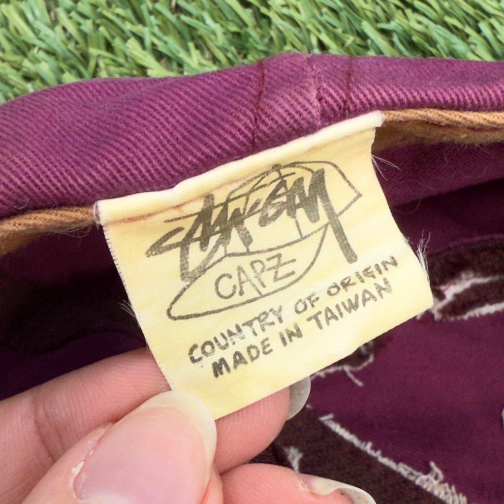 Vintage Stussy Maroon Snapback Hat - Banana Stand