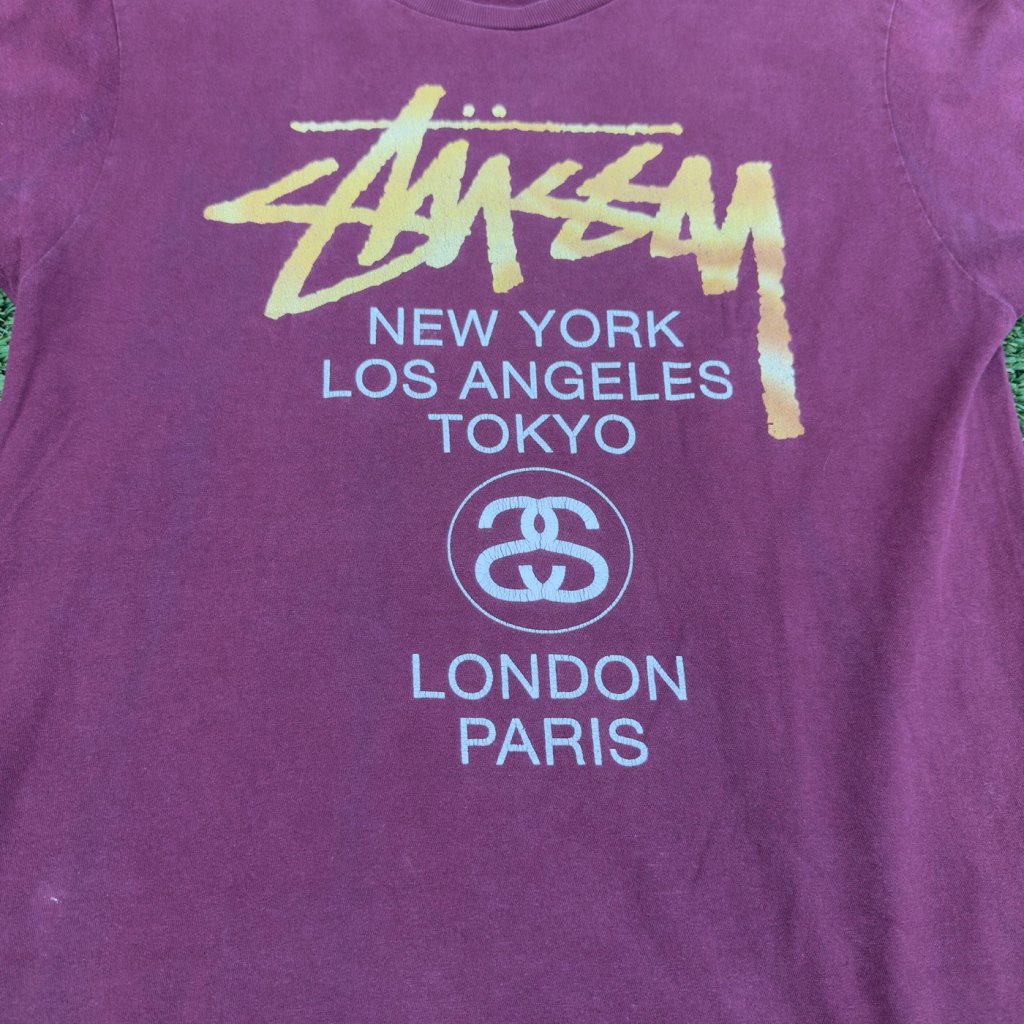 Vintage Stussy Red Short Sleeve T-shirt, M - Banana Stand