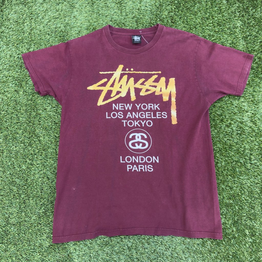 Vintage Stussy Red Short Sleeve T-shirt, M - Banana Stand