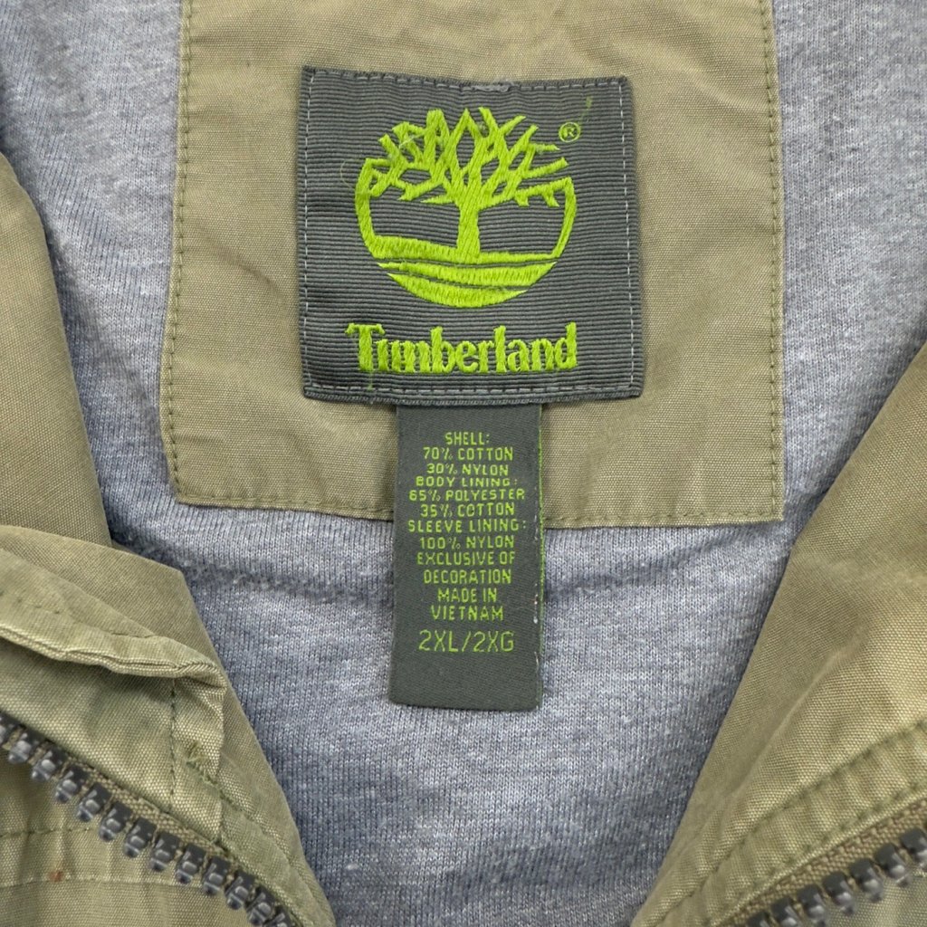 Vintage Timberland Zip Up Khaki Green Jacket, XXL - Banana Stand