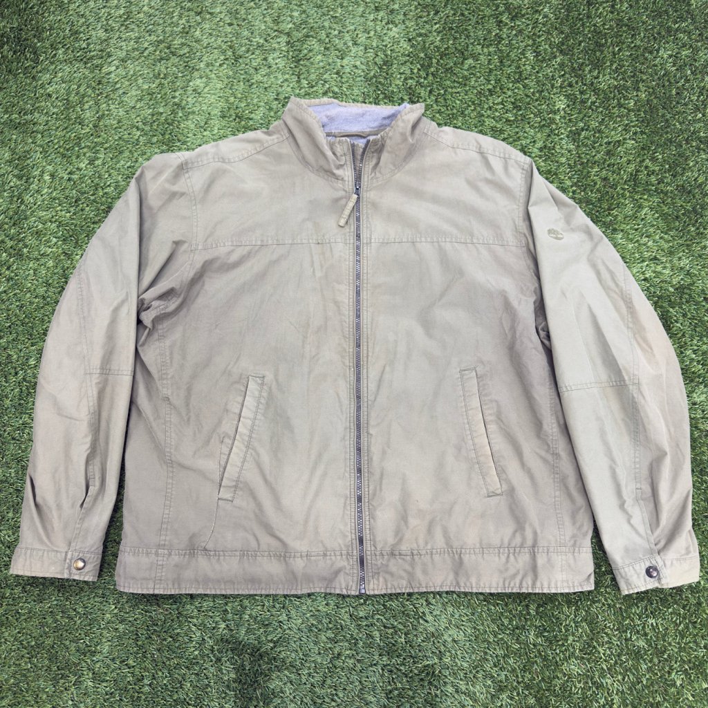 Vintage Timberland Zip Up Khaki Green Jacket, XXL - Banana Stand