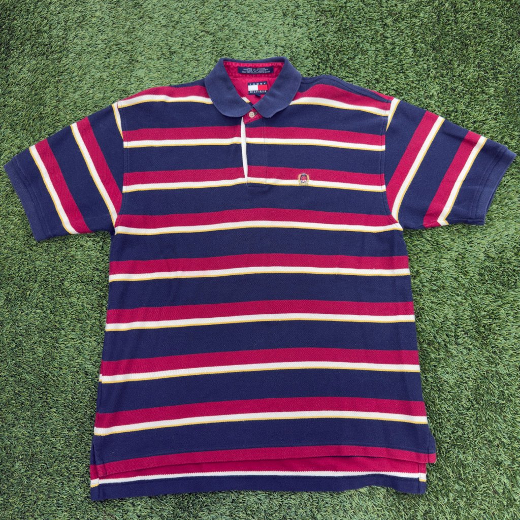 Vintage Tommy Hilfiger Striped Polo, L - Banana Stand