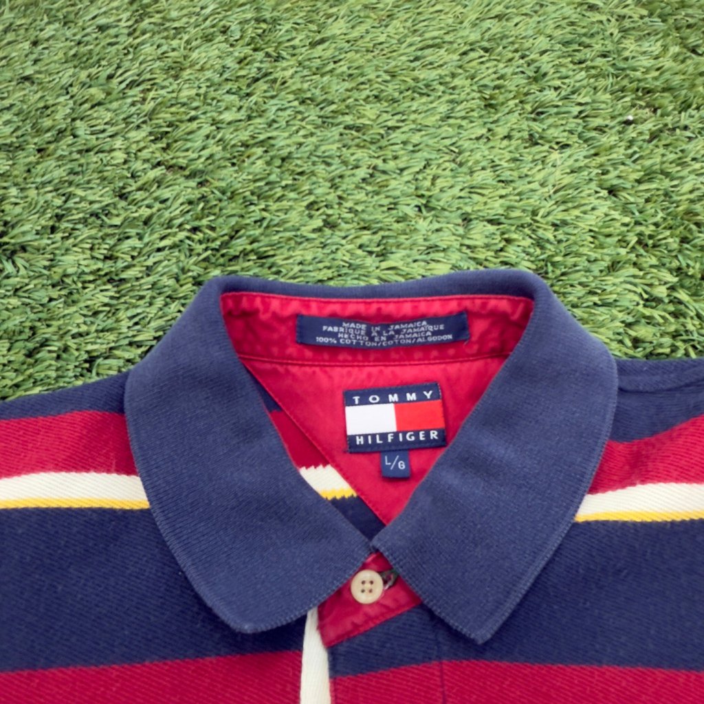 Vintage Tommy Hilfiger Striped Polo, L - Banana Stand