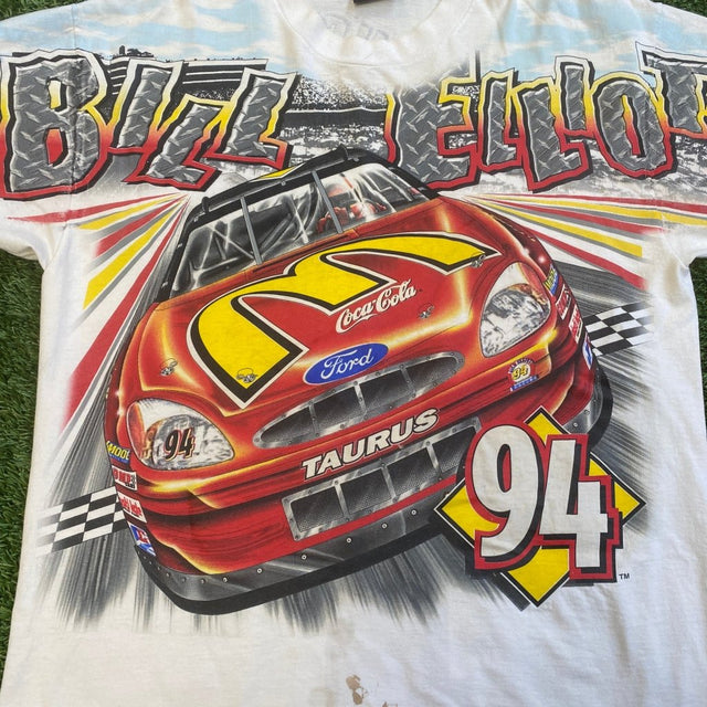 1994 Vintage NASCAR Bill Elliot Double Sided T-shirt, L - Banana Stand