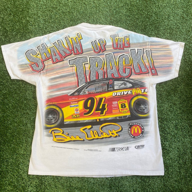 1994 Vintage NASCAR Bill Elliot Double Sided T-shirt, L - Banana Stand