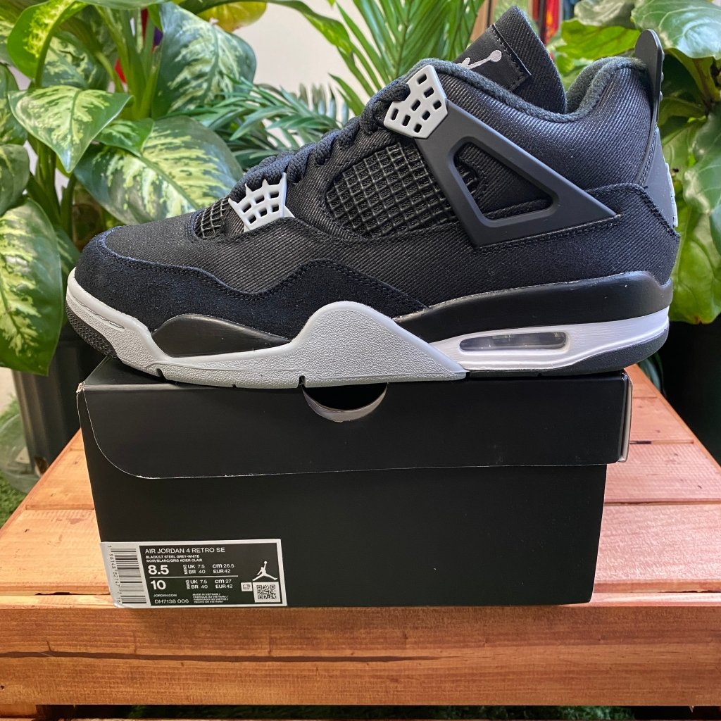 Air Jordan 4 Retro Black Canvas, Mens 8.5, W10 - Banana Stand