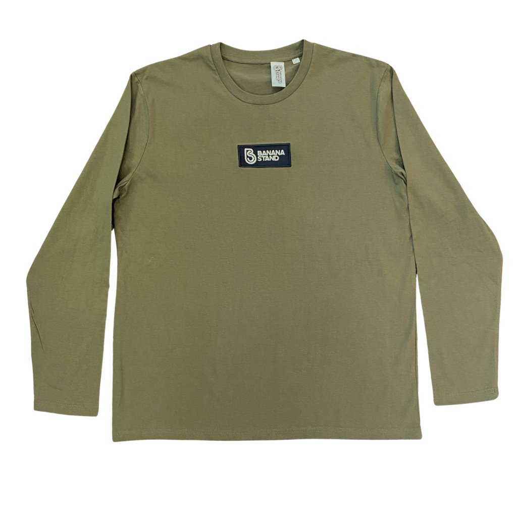 Banana Stand Box Logo Long Sleeve, Olive Green - Banana Stand