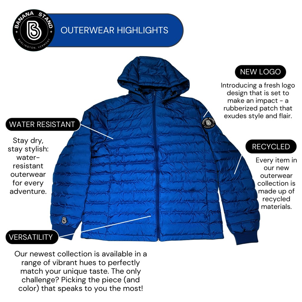 Banana Stand Lightweight Puffer Jacket, Saphire Blue - Banana Stand