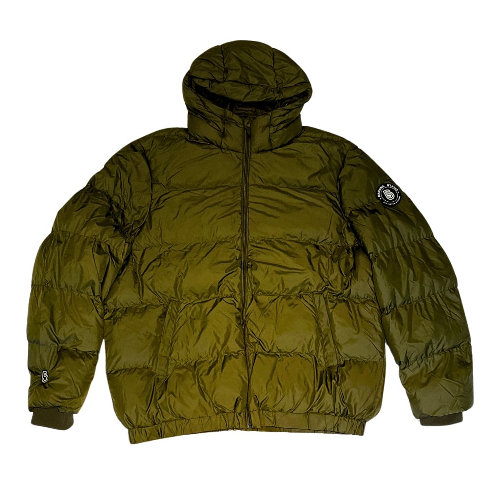 Banana Stand Oversized Puffer Jacket, Olive Green - Banana Stand