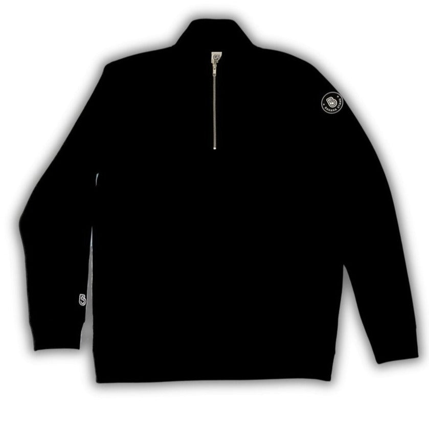 Banana Stand Quarter Zip Up, Black - Banana Stand