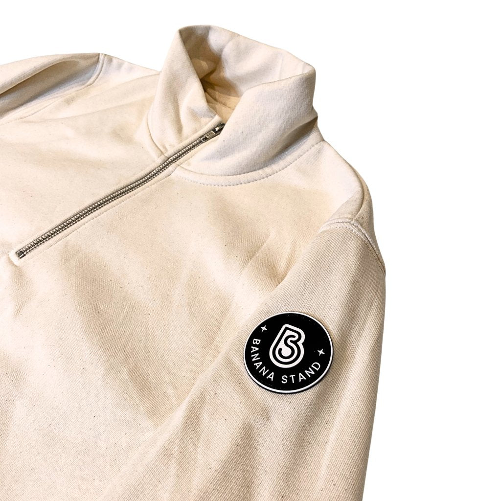 Banana Stand Quarter Zip Up, Cream - Banana Stand