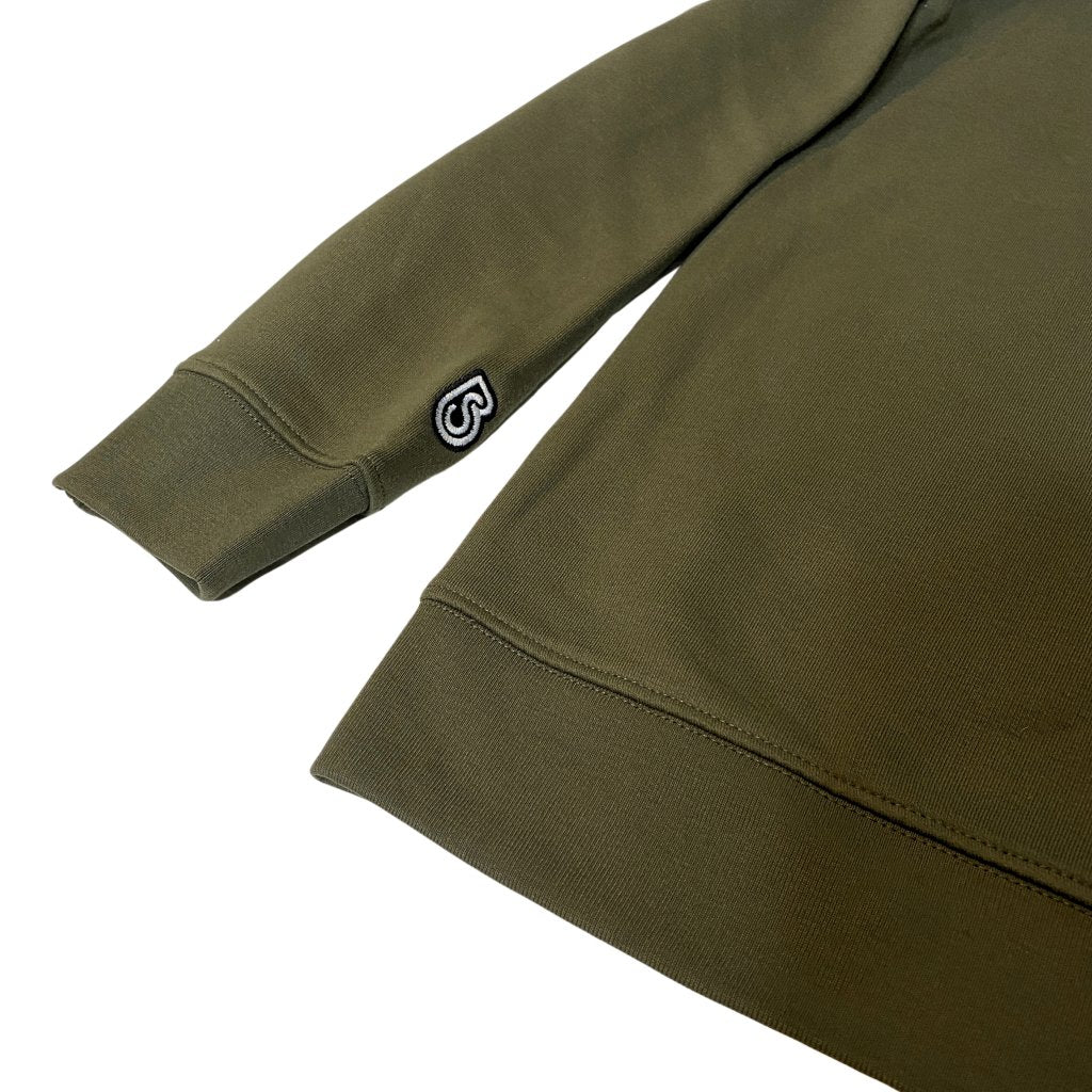 Banana Stand Quarter Zip Up, Olive Green - Banana Stand