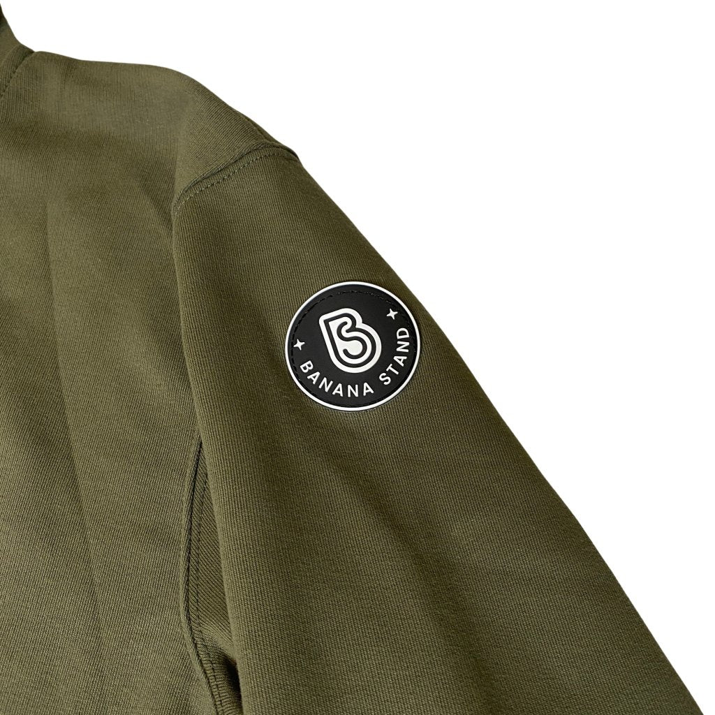 Banana Stand Quarter Zip Up, Olive Green - Banana Stand