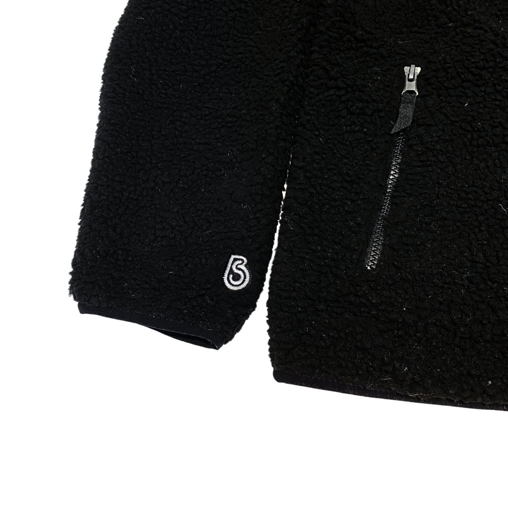 Banana Stand Sherpa Fleece Zip Up, Black - Banana Stand