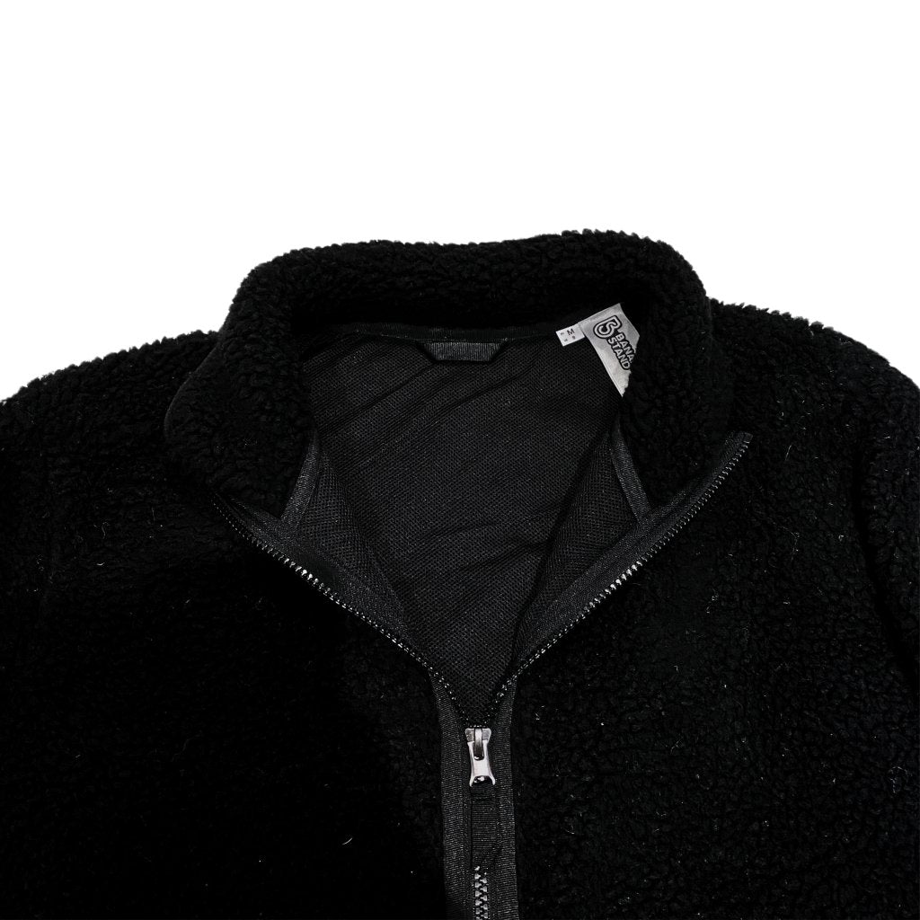 Banana Stand Sherpa Fleece Zip Up, Black - Banana Stand