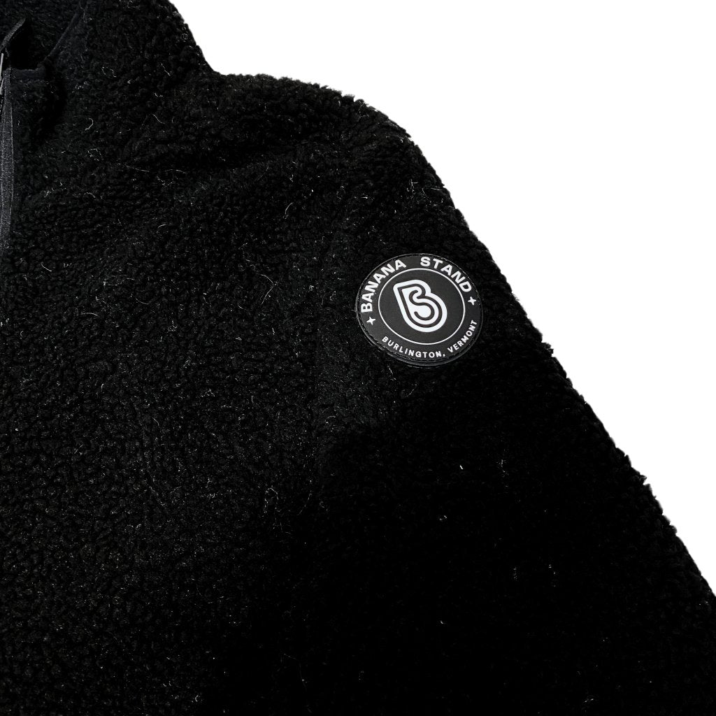 Banana Stand Sherpa Fleece Zip Up, Black - Banana Stand