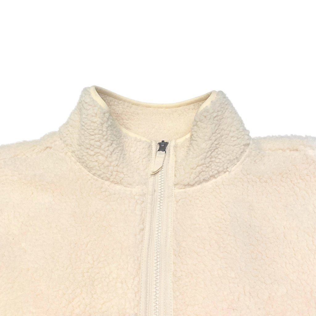 Banana Stand Sherpa Fleece Zip Up, Cream - Banana Stand