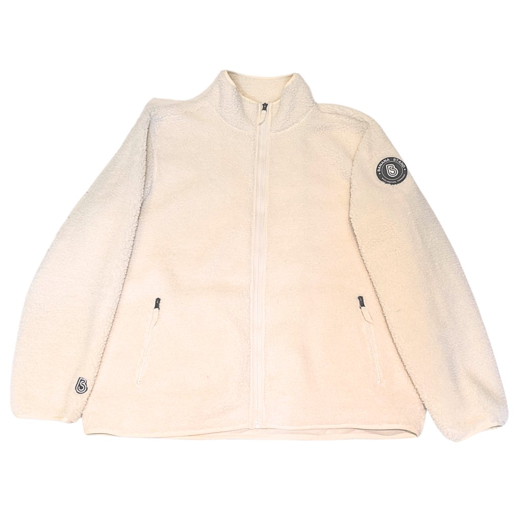 Banana Stand Sherpa Fleece Zip Up, Cream - Banana Stand