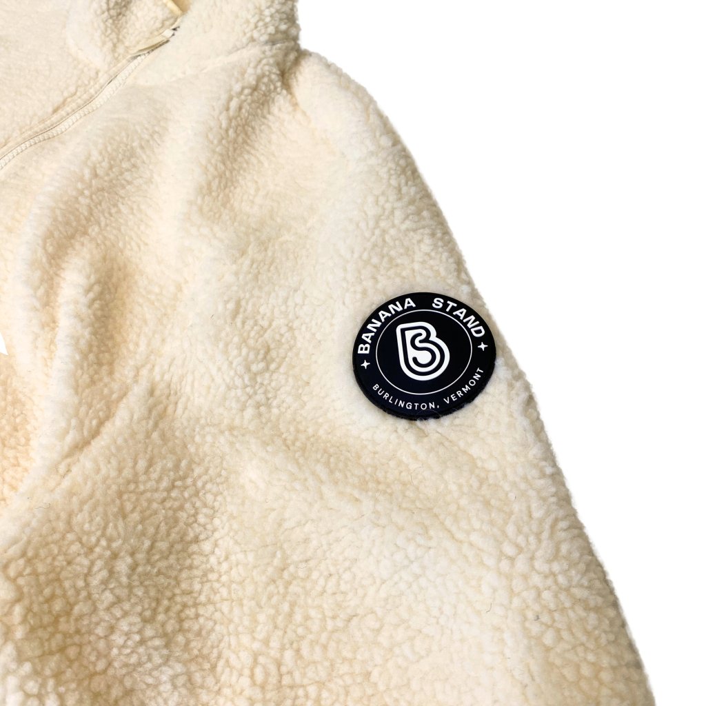 Banana Stand Sherpa Fleece Zip Up, Cream - Banana Stand