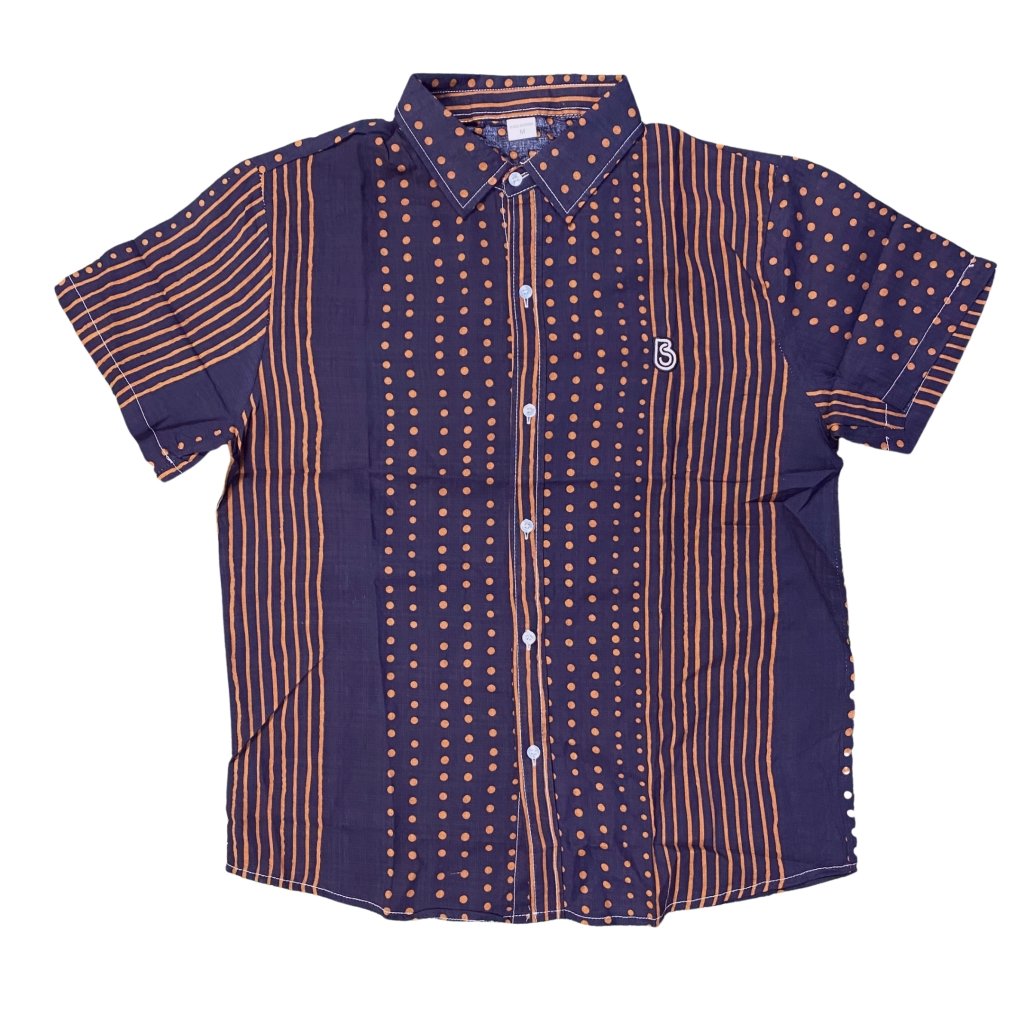 BS Navy Stripe Short Sleeve Button Down - Banana Stand