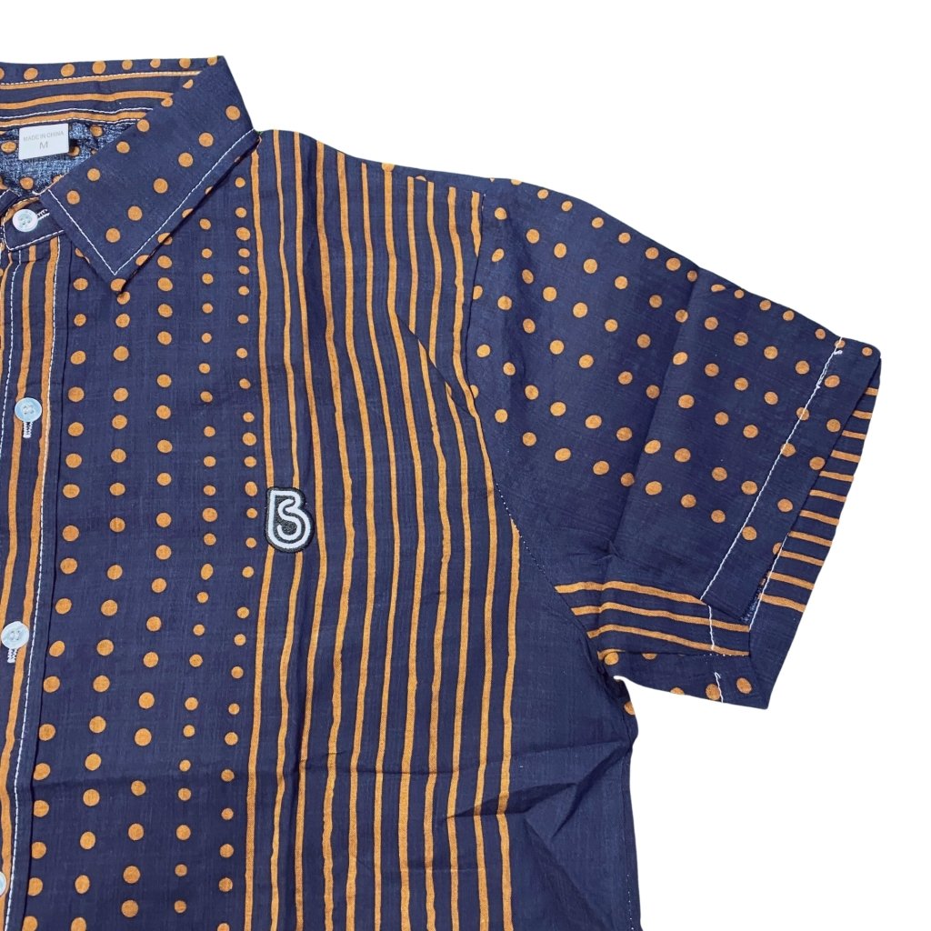 BS Navy Stripe Short Sleeve Button Down - Banana Stand