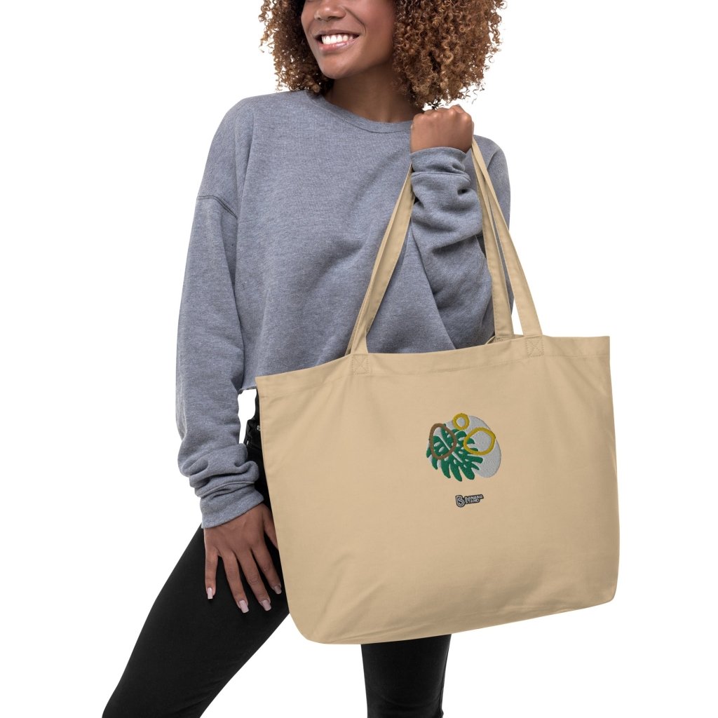 Eco Friendly Embroidered Tote Bag - Banana Stand