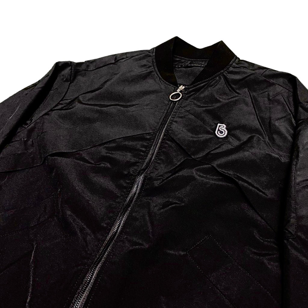 Embroidered Bomber Jacket, Black - Banana Stand